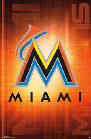 Miami Marlins - Logo Wall Poster