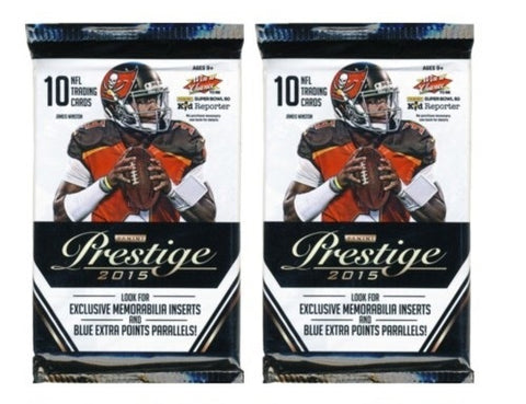 2 PACKS-2015 Prestige Football Cards Unopened Sealed Pack-2 PACKS
