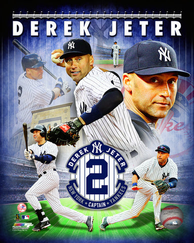 Derek Jeter - Photo 8 X 10 Glossy MLB Portrait Licensed - In Plastic - Yankees